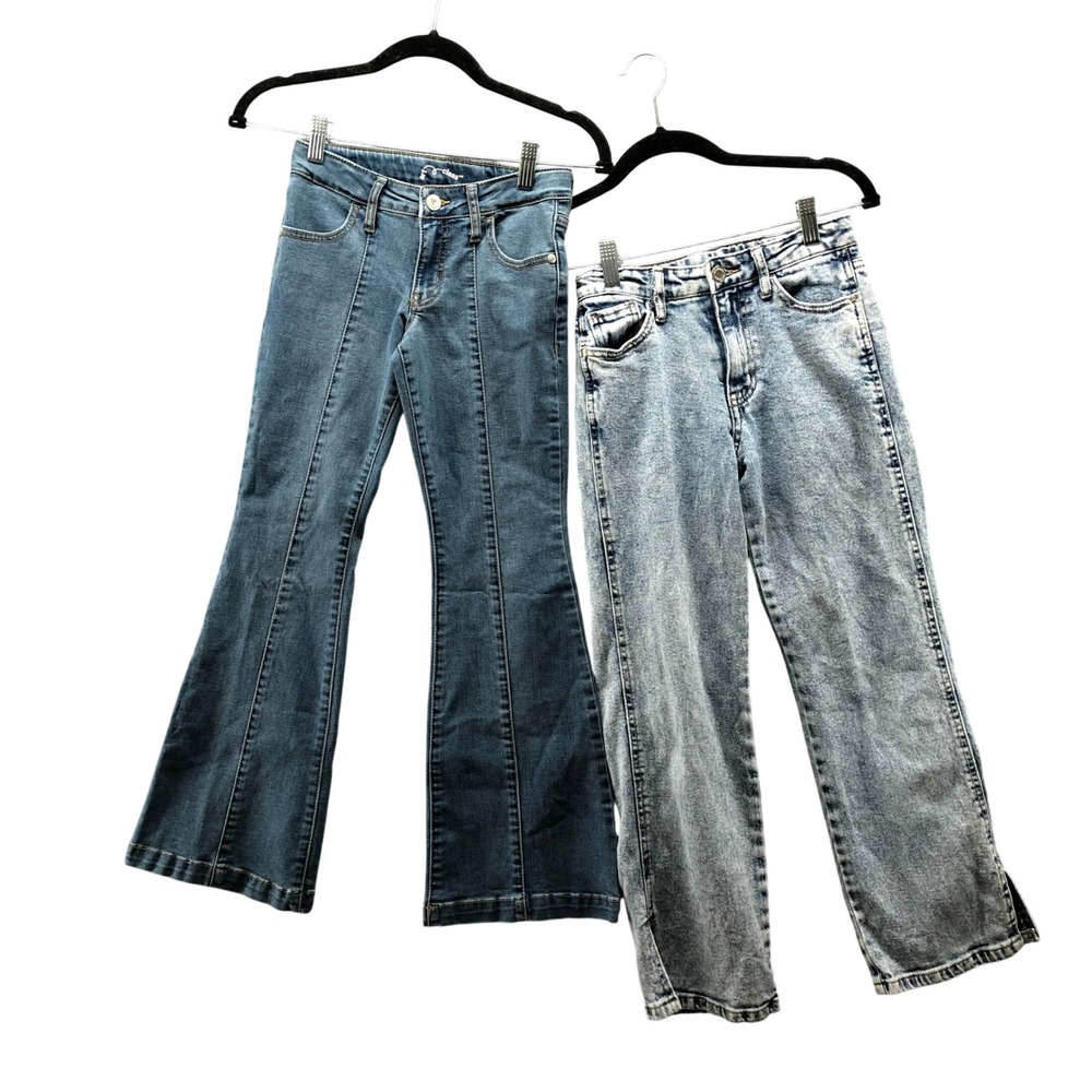 Art Class‎ Girls Size 10 Wide Leg/Flare Jeans BUNDLE Blue Vintage Wash Relaxed